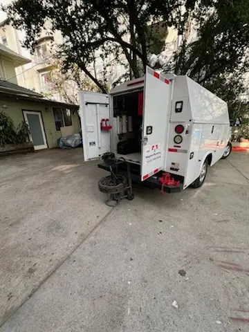 Magnet Plumbing service vehicle on-site for Water Heater Repair in San Souci Estates